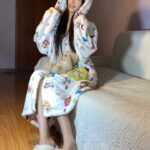 Crayon Shin-chan Coral fleece couple pajamas, women's autumn and winter warm bathrobes, home wear photo review