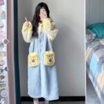 Disney Winnie the Pooh autumn and Winter pajama women's thickened warm coral fleece bathrobe home wear photo review
