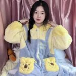 Disney Winnie the Pooh autumn and Winter pajama women's thickened warm coral fleece bathrobe home wear photo review