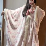 Disney Mary Cat nightgown women autumn and winter coral velvet long cape pajamas home wear photo review