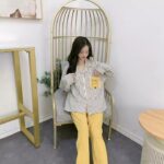 Disney Winnie the Pooh striped pajamas for women, pure cotton spring and autumn cardigan long-sleeved set, cartoon cute home wear photo review