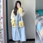 Disney Winnie the Pooh autumn and Winter pajama women's thickened warm coral fleece bathrobe home wear photo review