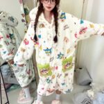 Crayon Shin-chan Coral fleece couple pajamas, women's autumn and winter warm bathrobes, home wear photo review