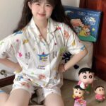 Crayon Shin-chan Couple Pajamas for Women Summer pure cotton short-sleeved home wear set photo review