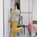 Disney Winnie the Pooh striped pajamas for women, pure cotton spring and autumn cardigan long-sleeved set, cartoon cute home wear photo review