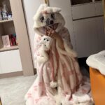 Disney Mary Cat nightgown women autumn and winter coral velvet long cape pajamas home wear photo review