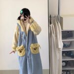 Disney Winnie the Pooh autumn and Winter pajama women's thickened warm coral fleece bathrobe home wear photo review