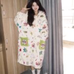 Crayon Shin-chan Coral fleece couple pajamas, women's autumn and winter warm bathrobes, home wear photo review
