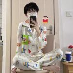 Crayon Shin-chan couple Pajamas for women in spring, autumn and winter long-sleeved sets photo review