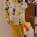 Disney Winnie the Pooh Spring and autumn pure cotton long-sleeved set of cute cartoon home wear photo review
