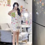 Crayon Shin-chan Couple Pajamas for Women Summer pure cotton short-sleeved home wear set photo review