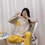 Disney Winnie the Pooh striped pajamas for women, pure cotton spring and autumn cardigan long-sleeved set, cartoon cute home wear photo review