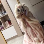 Disney Mary Cat nightgown women autumn and winter coral velvet long cape pajamas home wear photo review