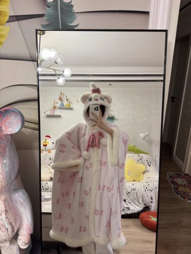Disney Mary Cat nightgown women autumn and winter coral velvet long cape pajamas home wear photo review