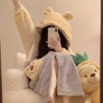 Disney Winnie the Pooh autumn and Winter pajama women's thickened warm coral fleece bathrobe home wear photo review