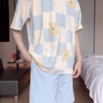 Disney Winnie the Pooh couple Pajamas Summer pure cotton short-sleeved home wear set photo review