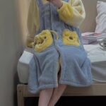 Disney Winnie the Pooh autumn and Winter pajama women's thickened warm coral fleece bathrobe home wear photo review