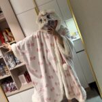 Disney Mary Cat nightgown women autumn and winter coral velvet long cape pajamas home wear photo review
