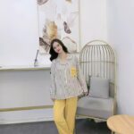Disney Winnie the Pooh striped pajamas for women, pure cotton spring and autumn cardigan long-sleeved set, cartoon cute home wear photo review