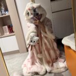 Disney Mary Cat nightgown women autumn and winter coral velvet long cape pajamas home wear photo review