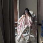 Disney Mary Cat nightgown women autumn and winter coral velvet long cape pajamas home wear photo review
