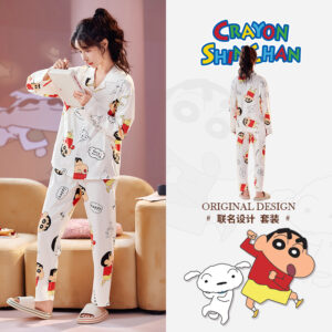 White crayon Shin-chan long-sleeved suit [Women's Style]